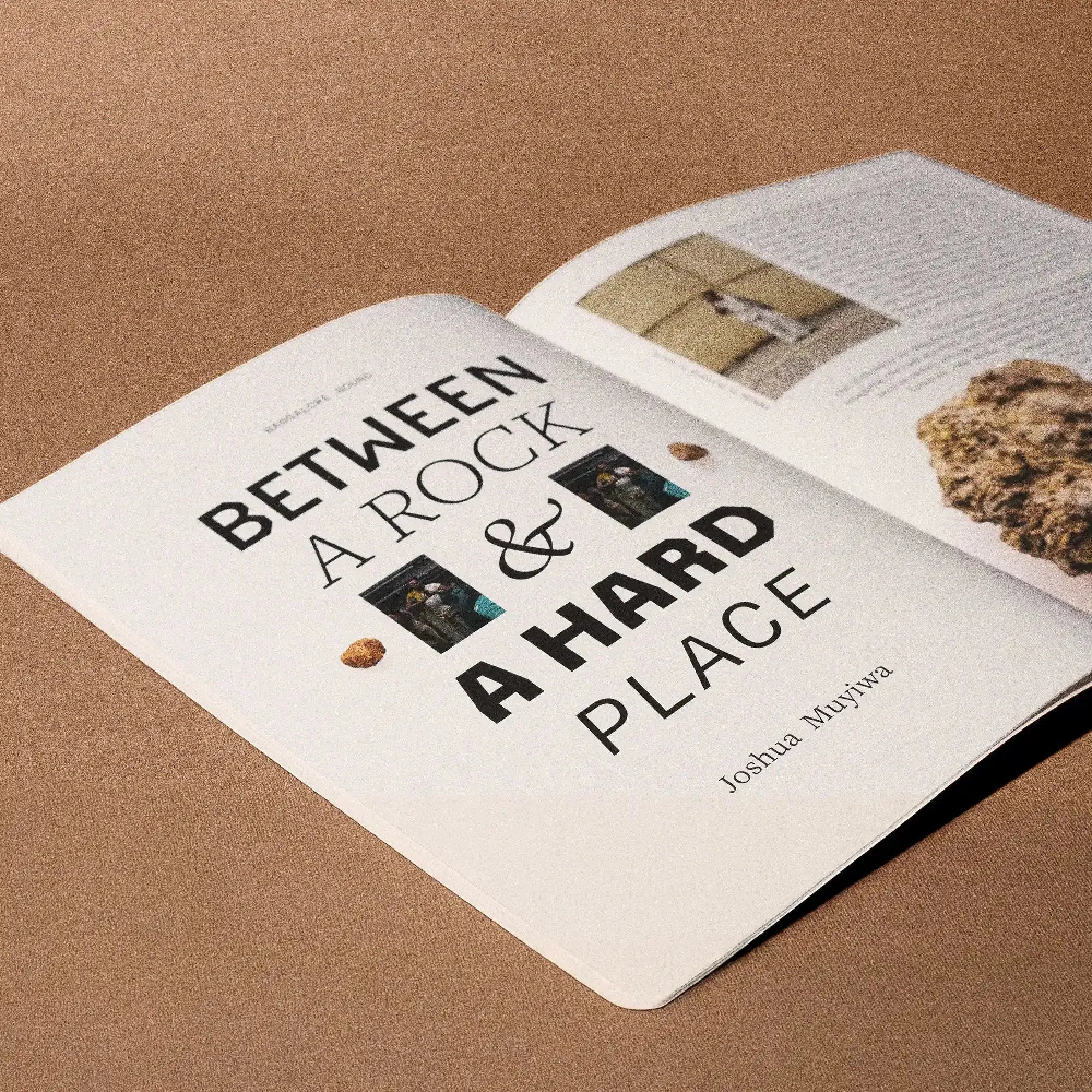 Design of Joshua Muyiwa's article from Luru magazine's Issue 01