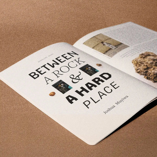 Design of Joshua Muyiwa's article from Luru magazine's Issue 01